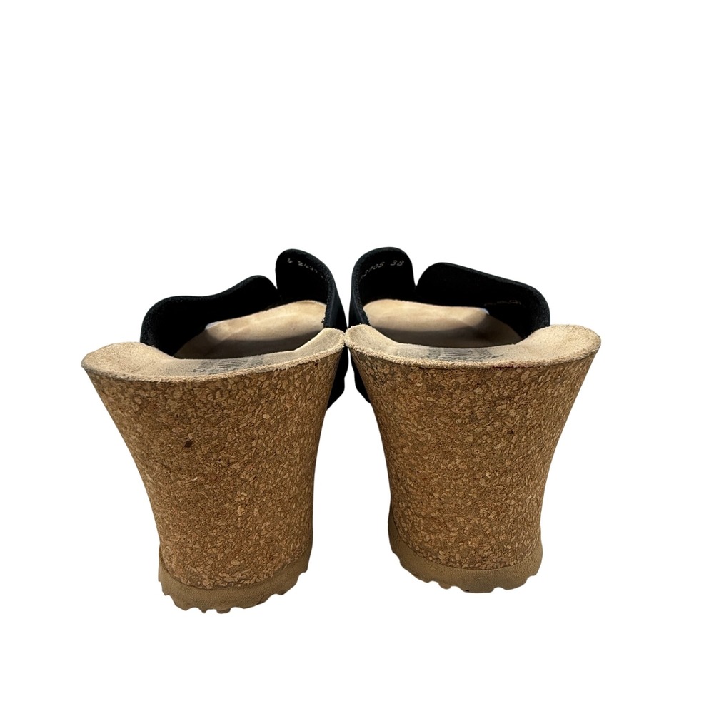 Mephisto Lisane Wedge Sandals Size 38 Navy Suede Cork Sole Everyday Comfort US 8 - Picture 4 of 8